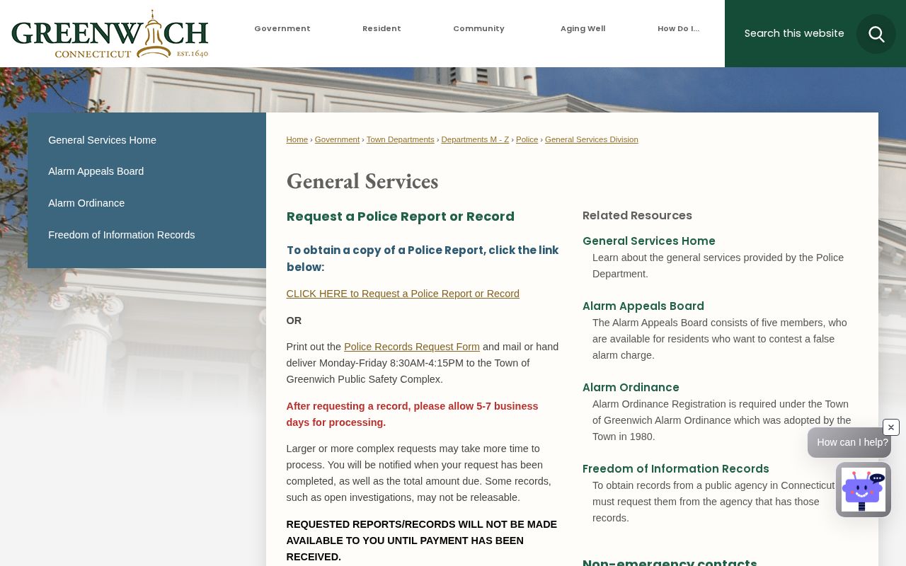 Greenwich police arrest record fees and booking photo request policy
