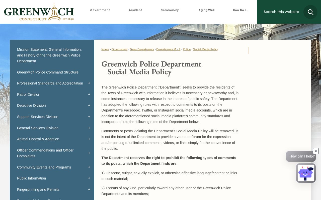 Greenwich Police official social channels for wanted notices